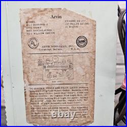 Antiques Arvin 851T 1954 Bakelite Tube Table Radio Vintage Cream MCM Tested WORK