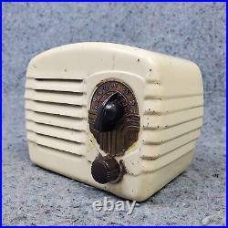 Arvin 422 Tube Radio AM Mini Metal Case 1940's Vintage Art Deco Tested Works
