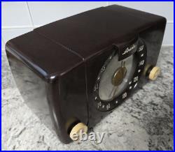 Arvin Small Vintage Bakelite Tube Radio, Ivorine Knobs? Model 450-TL Works