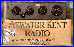 Atwater Kent Model 20 Compact Vintage Tube Radio With Original Shipping Box Nice