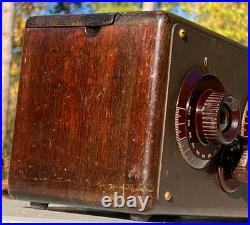 Atwater Kent Model 20 Compact Vintage Tube Radio With Original Shipping Box Nice