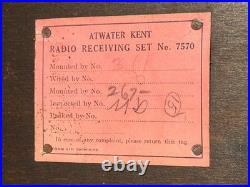 Atwater Kent Model 20 Compact Vintage Tube Radio With Original Shipping Box Nice