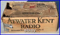 Atwater Kent Model 20 Compact Vintage Tube Radio With Original Shipping Box Nice