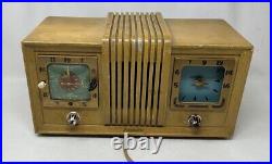 Automatic Radio Mfg. Co. CL-164B AM Tube Clock Radio Vintage Turquoise MCM