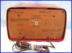 Beautiful Red Restored 1948 Motorola Model 68X11Q Antique Vintage Tube AM Radio