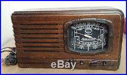 Beautiful Vintage Mod 35h Packard Bell Stationized Wood Cabinet Tube Radio -fs