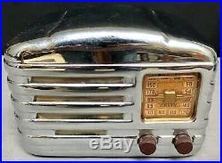 Beautiful, working 1946 Arvin MIDGET Chrome Art Deco Vintage Vacuum Tube Radio