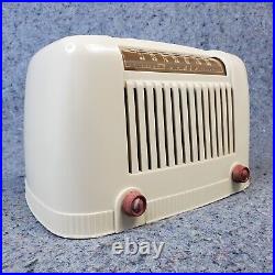 Bendix Aviation Tube Radio 55L2 AM Bakelite Vintage 1940's White Tabletop Works