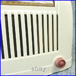 Bendix Aviation Tube Radio 55L2 AM Bakelite Vintage 1940's White Tabletop Works