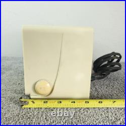 Bulova Tube Radio 100 Clock Radio AM White Gold Vintage MCM Recapped & TESTED