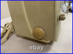 Bulova Tube Radio 120 Clock Radio AM White Gold Vintage MCM
