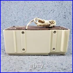 Bulova Tube Radio Model 100 Clock Radio AM White Gold Vintage 1950's MCM Works