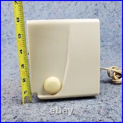 Bulova Tube Radio Model 100 Clock Radio AM White Gold Vintage 1950's MCM Works