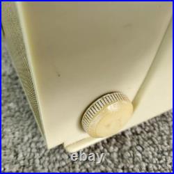 Bulova Tube Radio Model 100 Clock Radio AM White Gold Vintage MCM Recapped Works Bulova Tube Radio Model 100 Clock Radio AM White Gold Vintage MCM Recapped Works