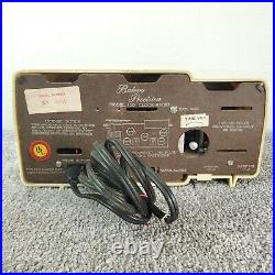 Bulova Tube Radio Model 100 Clock Radio AM White Gold Vintage MCM Recapped Works