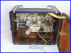Bush MB61 Radio Vintage 1950s Tube Valve Blue Portable Battery Mains MW LW SW