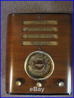 CROSLEY Fiver 517 restored wood antique vintage vacuum tube tombstone radio