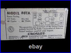 Classic Vintage Crosley AM/FM Tube Radio Model 88TA-RESTORED