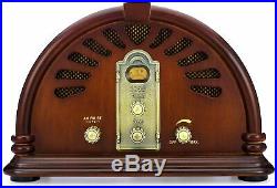ClearClick Classic Vintage Retro Style Handmade Wooden AM/FM Radio with Bluetooth