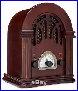 ClearClick Retro AM FM Radio with Bluetooth Classic Wooden Vintage Retro