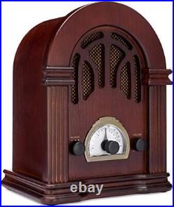 ClearClick Retro AM/FM Radio with Bluetooth Classic Wooden Vintage Retro