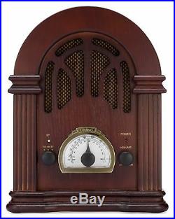ClearClick Retro AM FM Radio with Bluetooth Classic Wooden Vintage Retro