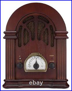 Clearclick Retro Am/Fm Radio With Bluetooth Classic Wooden Vintage Retro Style