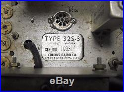 Collins 32S-3 Vintage Tube Ham Radio Transmitter for Parts or Restoration