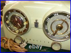 Crosley Chartreuse 1950's Vintage Dashboard D-25CE Tube clock / Radio HUMS