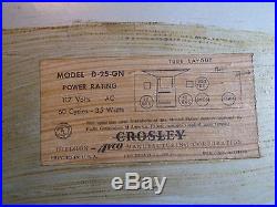 Crosley D-25GN Vintage 1953 Dashboard Clock-Radio