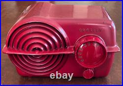 Crosley Red Bullseye Tube Radio 11-115U Serenader WORKS Bakelite Vtg MCM Atomic Crosley Red Bullseye Tube Radio 11-115U Serenader WORKS Bakelite Vtg MCM Atomic