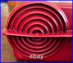 Crosley Red Bullseye Tube Radio 11-115U Serenader WORKS Bakelite Vtg MCM Atomic Crosley Red Bullseye Tube Radio 11-115U Serenader WORKS Bakelite Vtg MCM Atomic