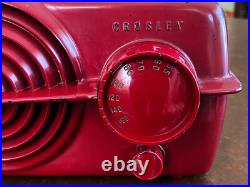Crosley Red Bullseye Tube Radio 11-115U Serenader WORKS Bakelite Vtg MCM Atomic Crosley Red Bullseye Tube Radio 11-115U Serenader WORKS Bakelite Vtg MCM Atomic