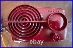 Crosley Red Bullseye Tube Radio 11-115U Serenader WORKS Bakelite Vtg MCM Atomic Crosley Red Bullseye Tube Radio 11-115U Serenader WORKS Bakelite Vtg MCM Atomic