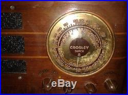 Crosley Super 8 Vintage AM/ SHORTWAVE Radio Model 817 Lights Up Needs Antenna