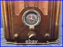 Crosley Tube Wood Tombstone Vintage Radio! Working