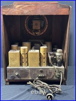 Crosley Tube Wood Tombstone Vintage Radio! Working