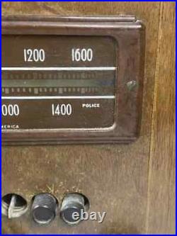Delco Tube Radio R-1140 From 1938 Does Turn On Police Band Wood Cabinet Vtg