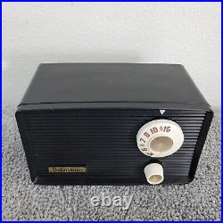 Delmonico Tube Radio Model NT-5 AM Mini Vintage MCM Black Plastic Tested Working
