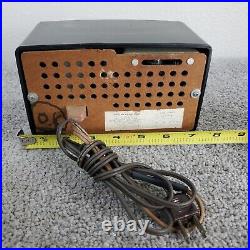 Delmonico Tube Radio Model NT-5 AM Mini Vintage MCM Black Plastic Tested Working