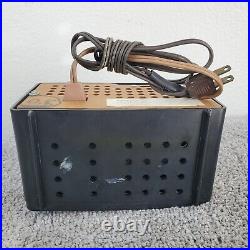 Delmonico Tube Radio Model NT-5 AM Mini Vintage MCM Black Plastic Tested Working