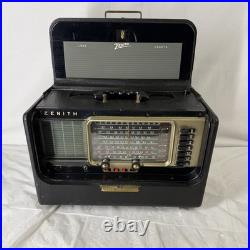 E1 Vintage Zenith R600 Trans-Oceanic Wave Magnet Tube Radio Untested No Pwr Cord