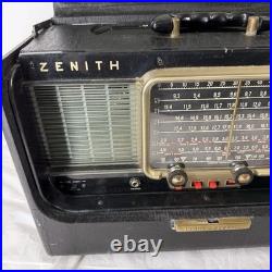 E1 Vintage Zenith R600 Trans-Oceanic Wave Magnet Tube Radio Untested No Pwr Cord