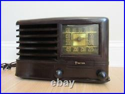 EMERSON tube radio 1939 model 8CW-334 vintage AM marbled bakelite ALL ORIGINAL