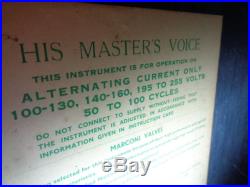 ESTATE VINTAGE VERY LARGE RARE HIS MASTER's VOICE MODEL 5101 TUBE RADIO ENGLAND