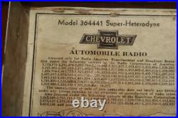 Early Vintage Chevrolet Chevy # 364441 Super Heterodyne Tube Radio Early 1930 s