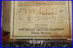 Early Vintage Chevrolet Chevy # 364441 Super Heterodyne Tube Radio Early 1930 s