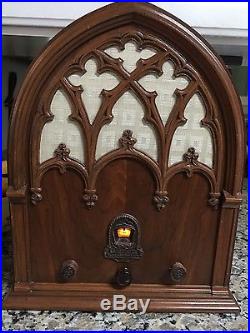 Echophone S-5 Radio Vintage Antique Tube Cathedral Radio Gothic Wood Repwood