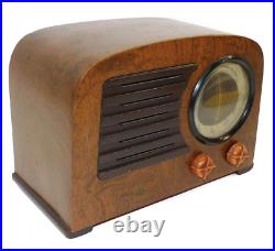 Emerson Model 544 Vintage Art Deco Wood Cased Table Top Tube Radio