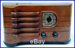 Emerson Stradivarius Ingraham Tiger Maple D Dial Vintage Vacuum Tube Radio